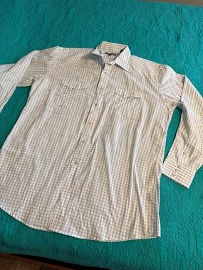 Panhandle Men's Light Blue Plaid Pearl Snap Shirt - Classic Casual